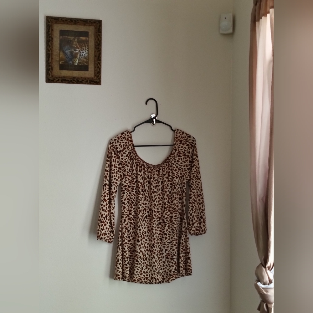 Leopard Print Blouse XL Office Academia Casual Date Night Tops Dinner Versatile